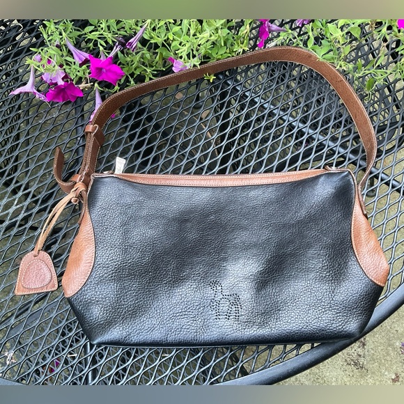 Petusco Made In Spain Black & Brown Gold Lining Genuine Leather Bag! - Picture 3 of 16